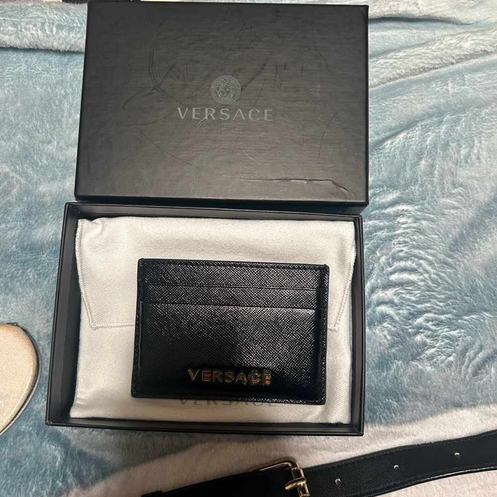 Versace Black and Gold Card Holder
